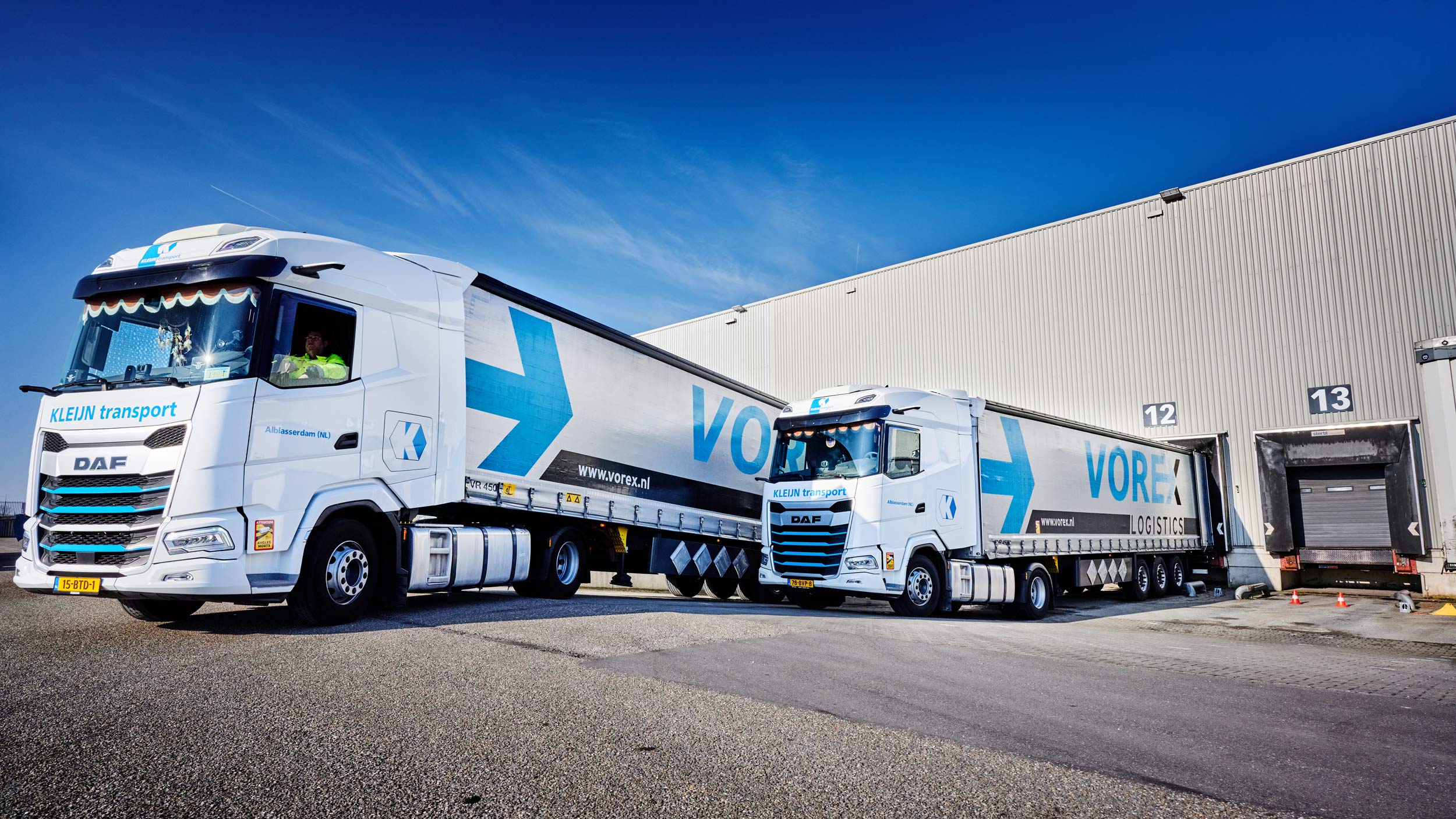 Vorex Logistics trailers achter Kleijn Transport trekker