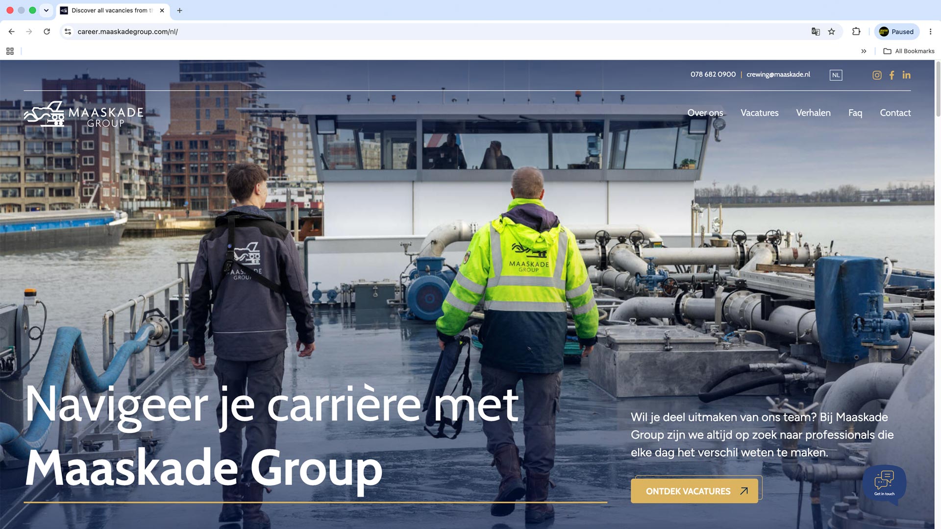Website visual Maaskade Career website