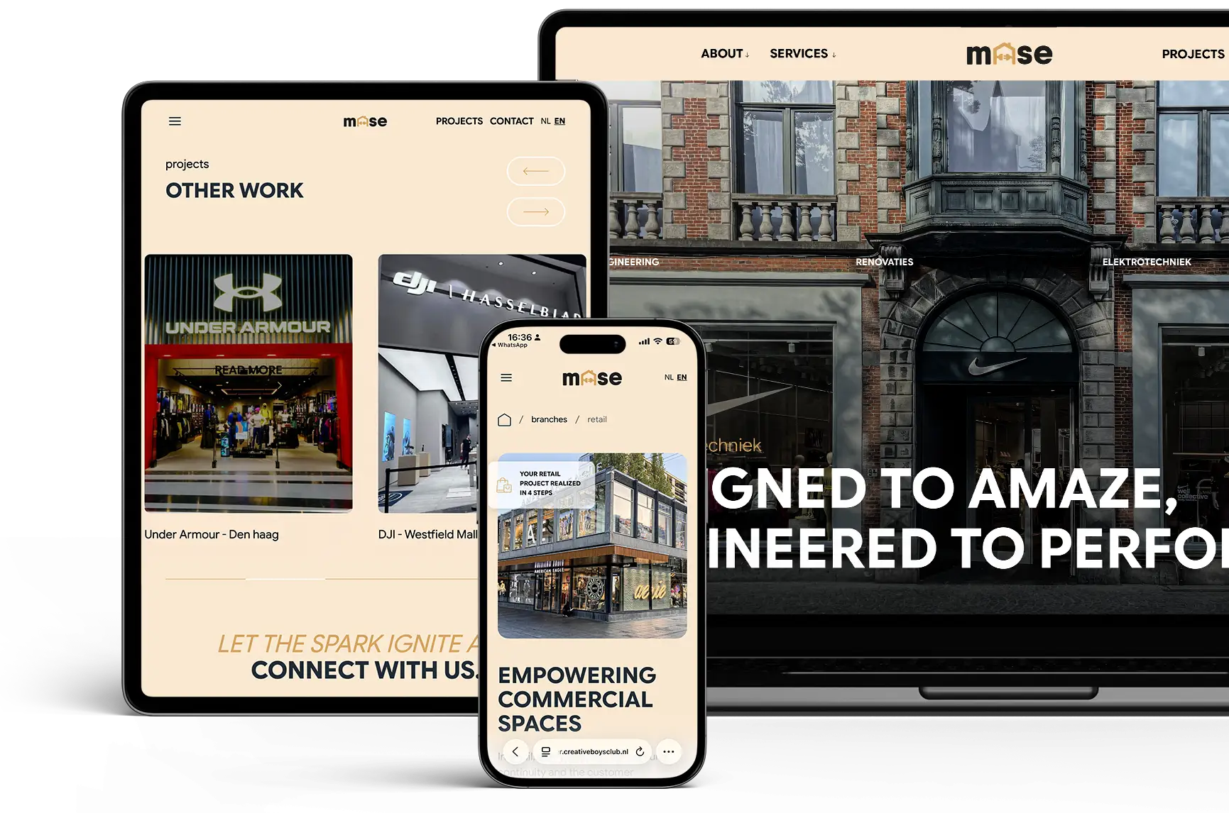 Website visual Mase Elektrotechniek Rotterdam