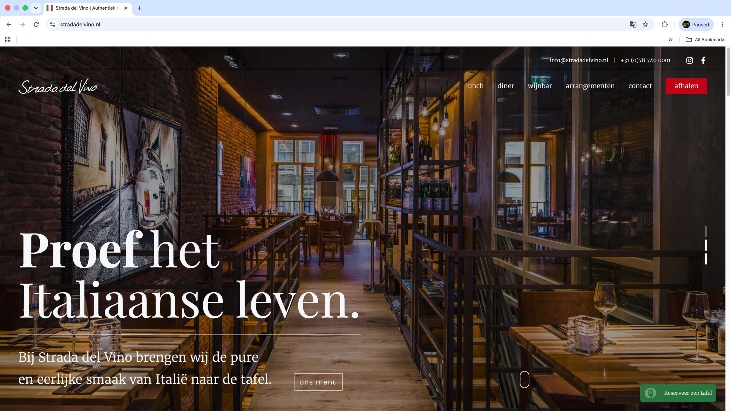 Website visual Strada del Vino Dordrecht